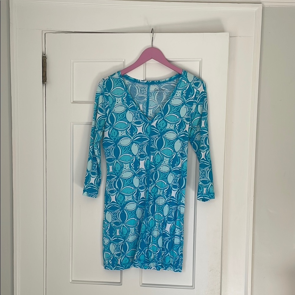 Blue Patterned Lilly Pulitzer Medium Dress